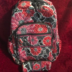 Vera Bradley Campus Backpack w/ On a Roll Case